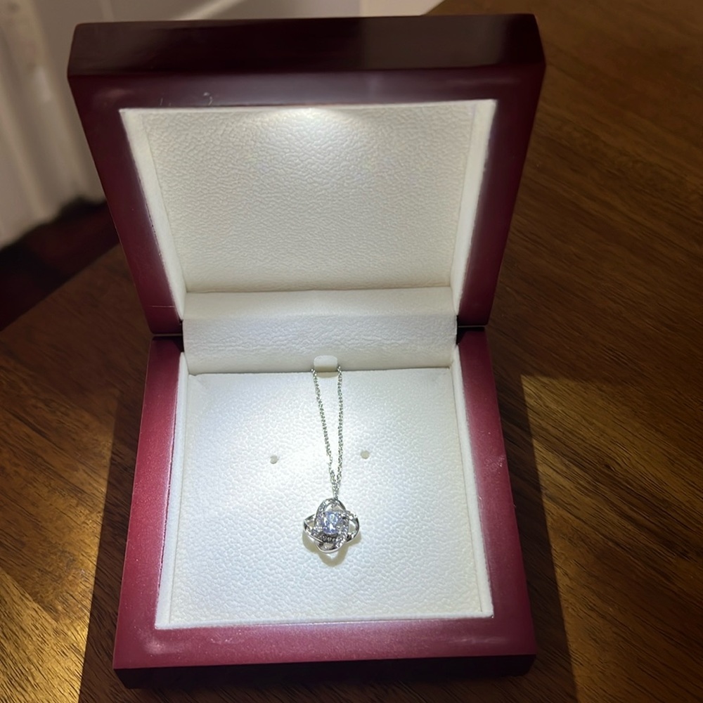 Cubic Zirconia necklace in light up jewelry box